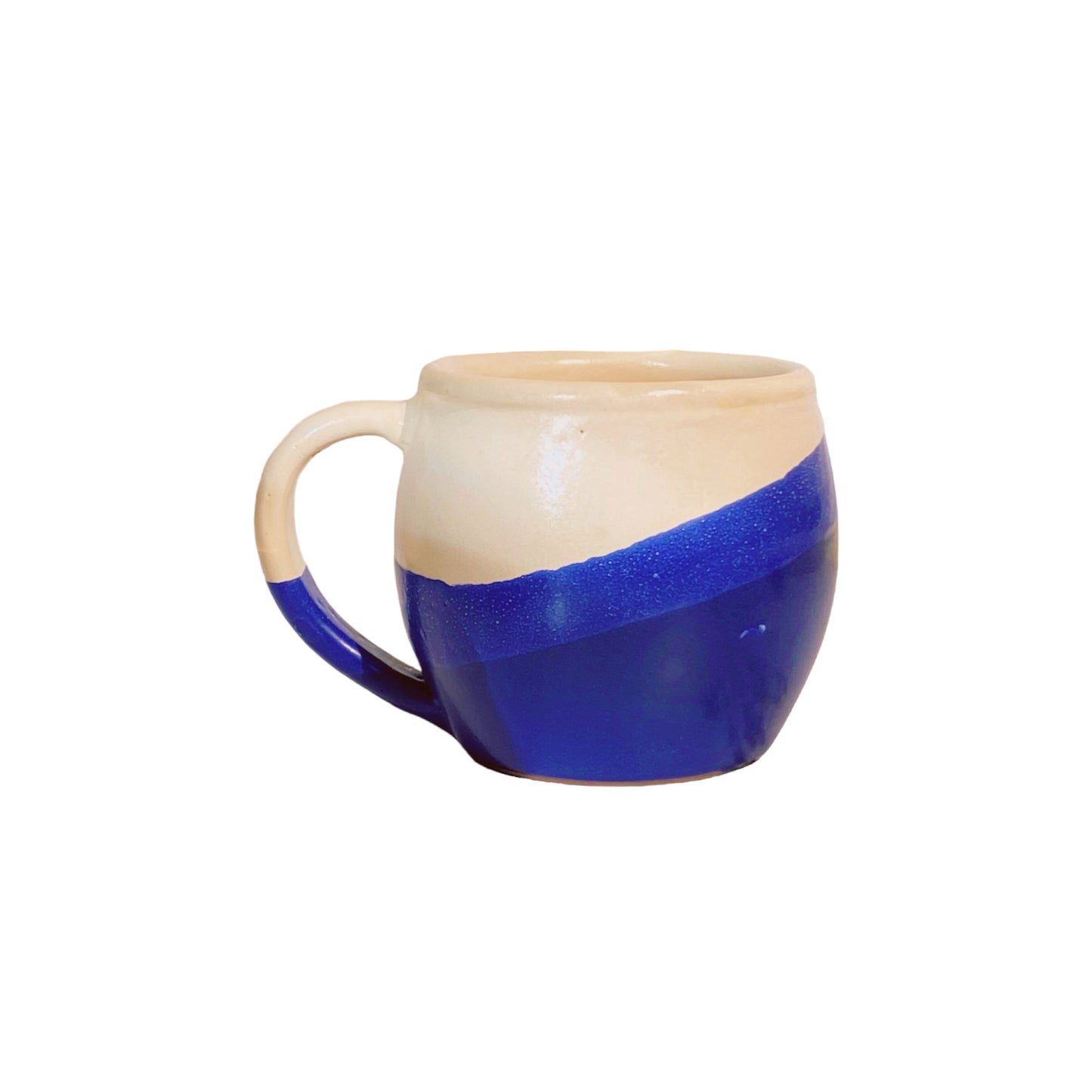 Blue Wavy Pottery Mug
