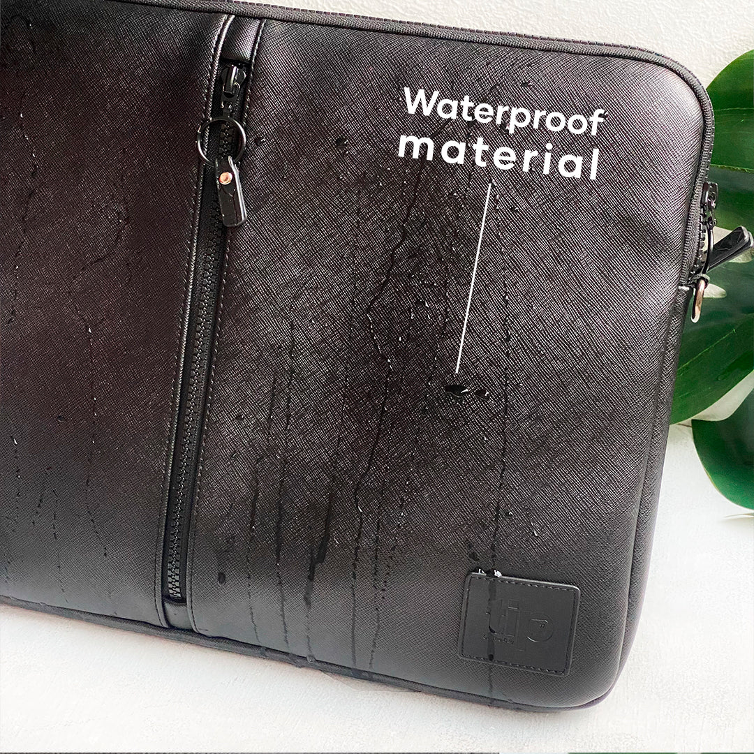 Luxury leather laptop discount sleeve